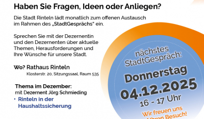 Plakat Stadtgespraech Dezember